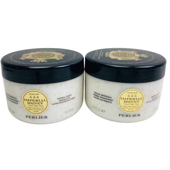Perlier Imperial Honey Super-Nourishing Cream 16.9 Fl Oz Jar Set Of 2 - Picture 1 of 3